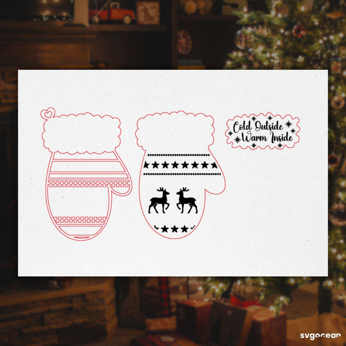 Christmas Mitten Ornaments SVG Bundle - Svg Ocean