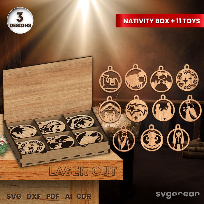 Nativity Gift Box Laser Cut - Svg Ocean