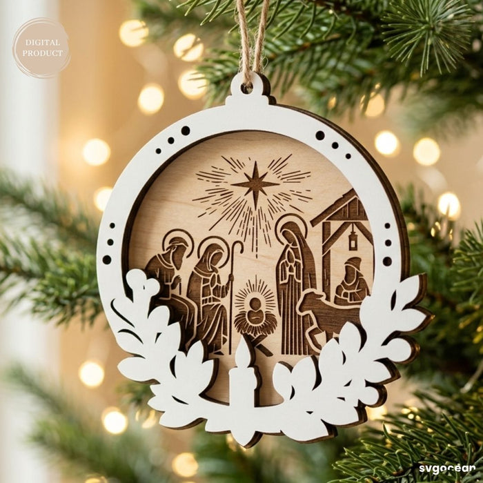 Nativity Ornament Engraving SVG Bundle - Svg Ocean