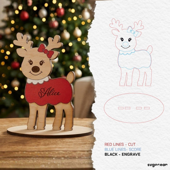 Christmas Reindeer Family SVG Bundle - Svg Ocean