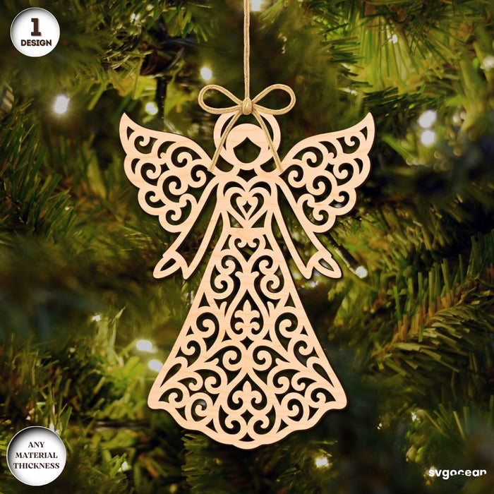 Christmas Angels Ornament Bundle - Svg Ocean