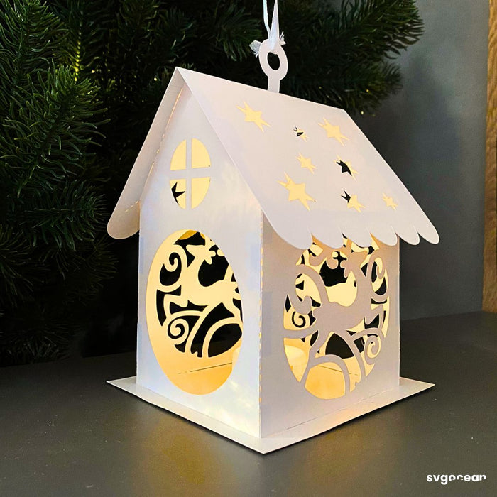 Christmas Village House Lantern SVG - Svg Ocean