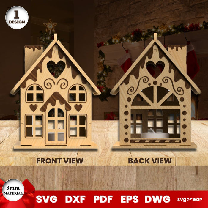 Gingerbread Christmas Houses Laser Cut - Svg Ocean