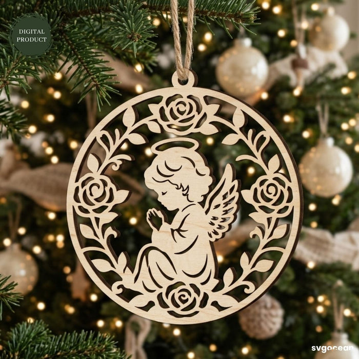 Angel Christmas Ornament SVG Bundle - Svg Ocean
