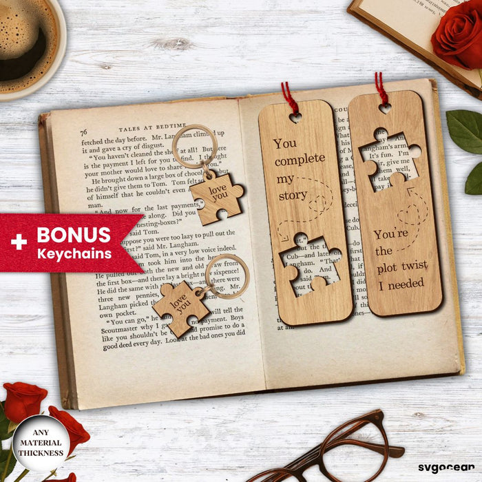 Valentine's Day Couple Bookmarks SVG Bundle - Svg Ocean