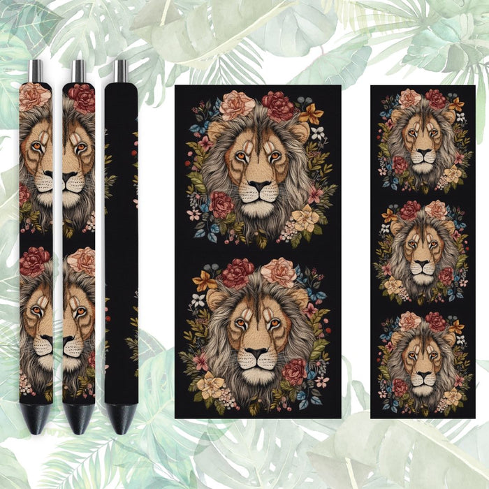 Embroidery Lion Pen Wrap - svgocean