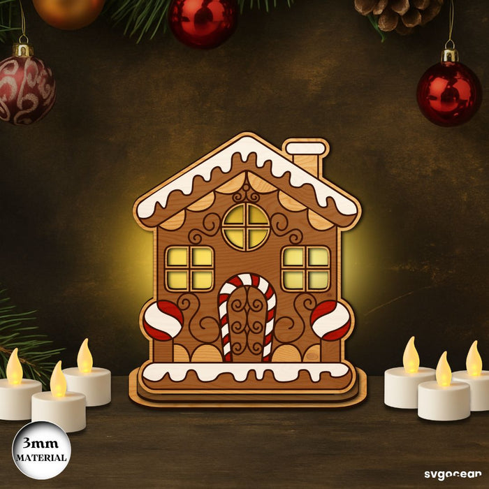 Gingerbread House Candle Holders Bundle - Svg Ocean