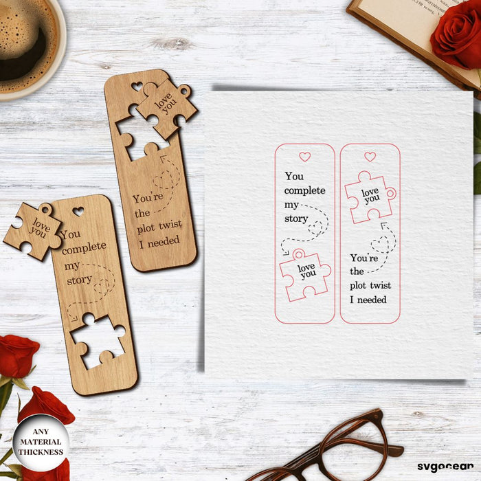 Valentine's Day Couple Bookmarks SVG Bundle - Svg Ocean