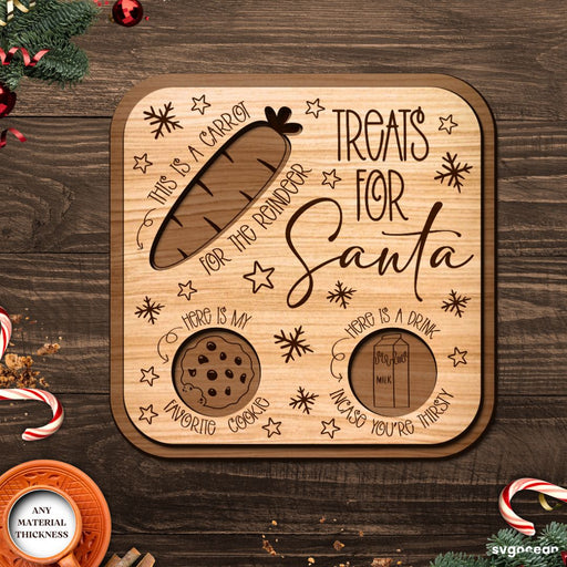 Square Santa Tray Laser Cut - Svg Ocean