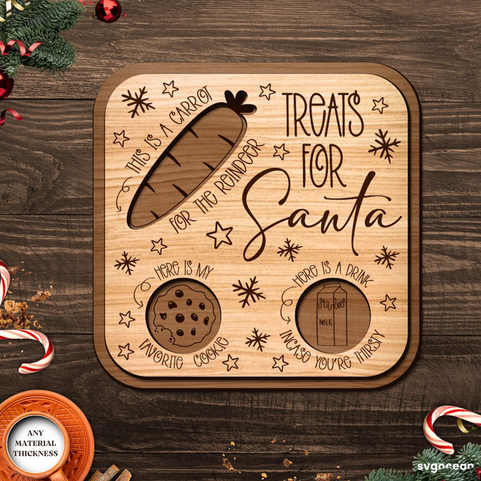 Square Santa Tray Laser Cut - Svg Ocean