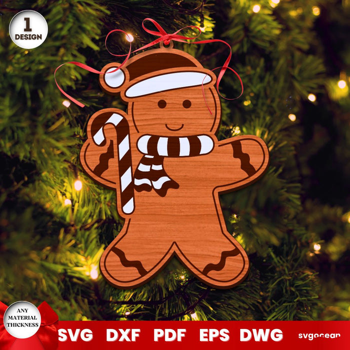 Gingerbread Man Christmas Ornaments - Svg Ocean