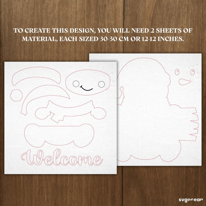 Snowman Door Sign Laser Cut - Svg Ocean