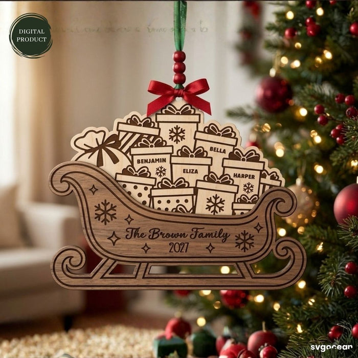 Santa Sleigh Ornaments SVG Bundle - Svg Ocean