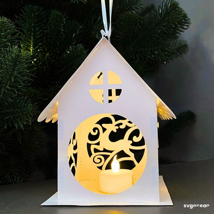 Christmas Village House Lantern SVG - Svg Ocean