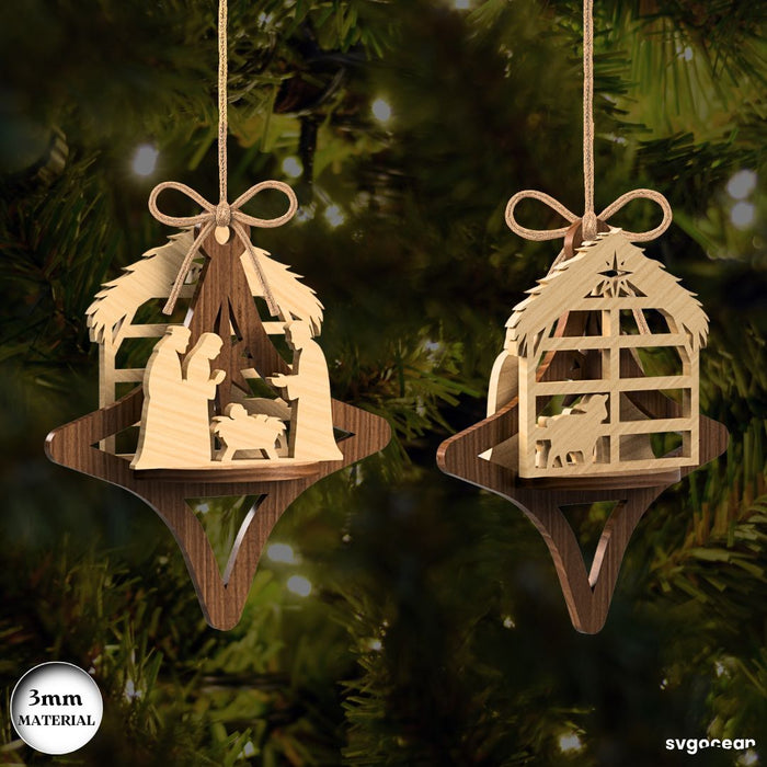 3D Nativity Scene Ornaments Bundle - Svg Ocean