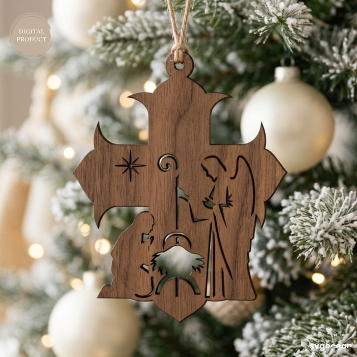 Nativity Cross Ornaments SVG Bundle - Svg Ocean