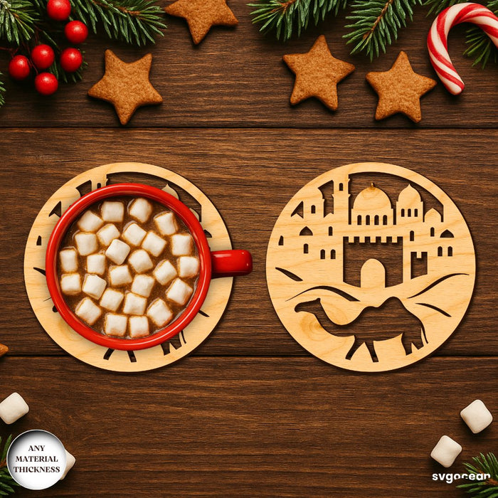Nativity Coffee Coasters SVG Bundle - Svg Ocean