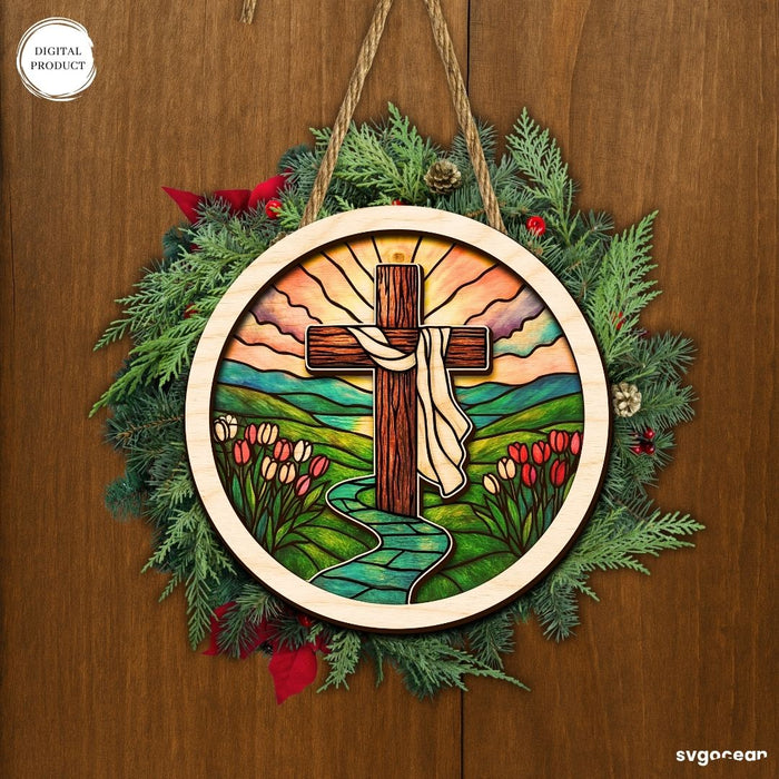 Nativity Stained Glass Door Sign Bundle - Svg Ocean