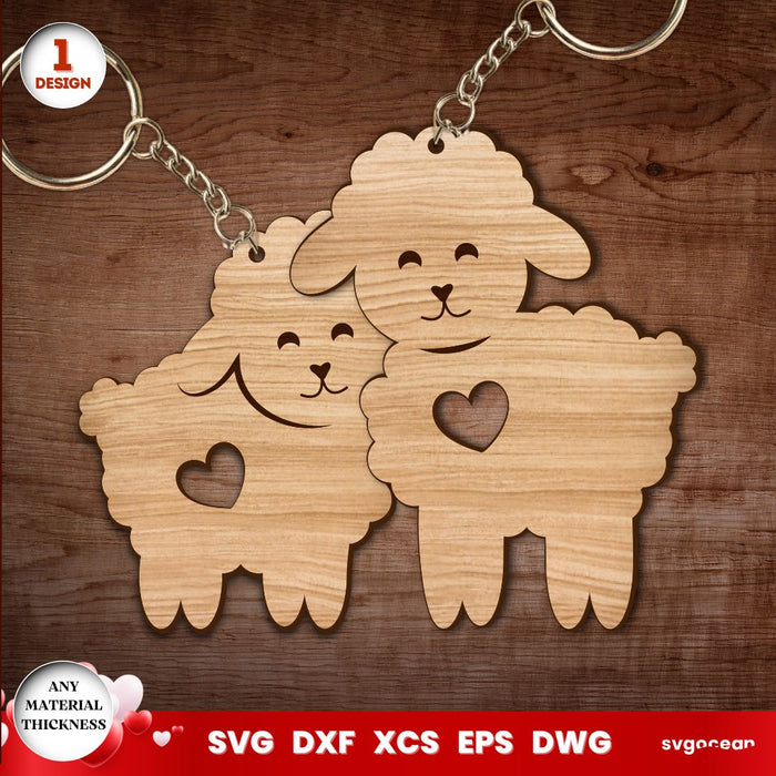 Valentine's Day Animals Keychains - Svg Ocean