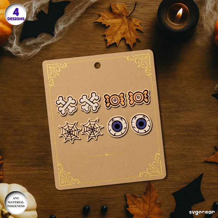 Halloween Stud Earrings Laser Cut - Svg Ocean
