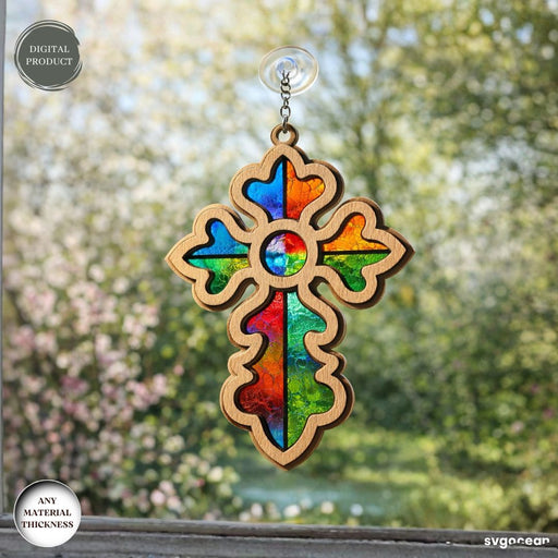 Cross Suncatcher Laser Cut - Svg Ocean