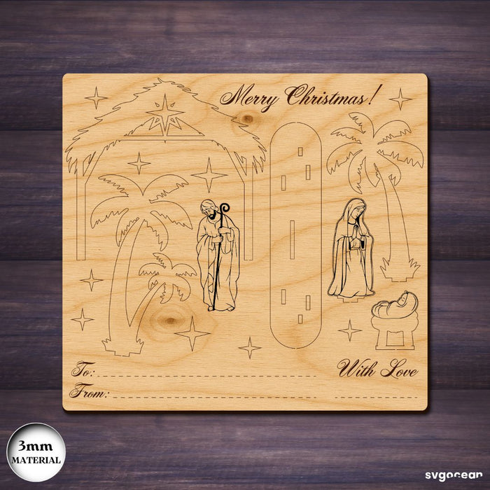 Nativity Scene Gift Cards Bundle - Svg Ocean