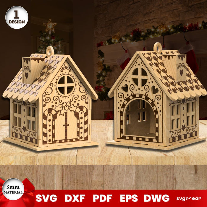 Gingerbread Christmas Houses Laser Cut - Svg Ocean