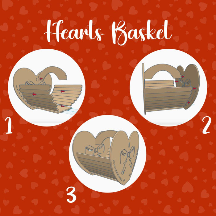 Valentine's Day Heart Baskets Laser Cut - Svg Ocean