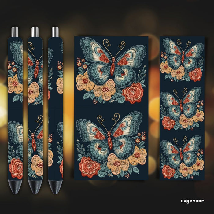 Embroidery Insects Pen Sublimation - svgocean