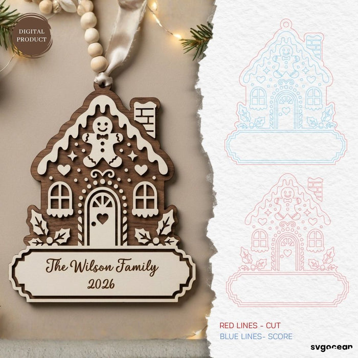 Gingerbread Houses Ornament SVG Bundle - Svg Ocean