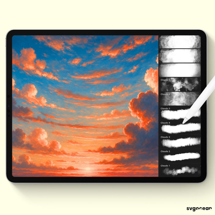 Cloud Procreate Brushes - Svg Ocean