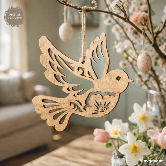 Spring Bird Ornaments Laser Cut Bundle - Svg Ocean