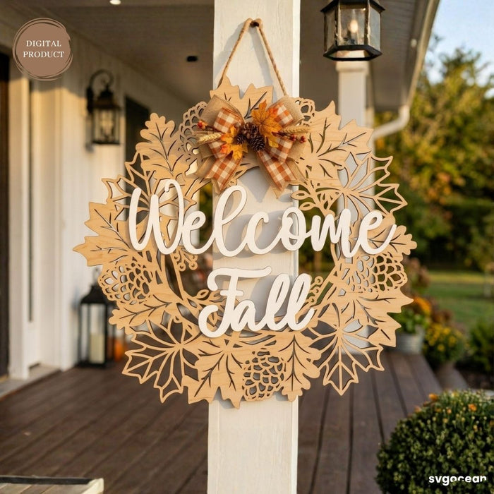 Welcome Fall Door Sign SVG Bundle - Svg Ocean