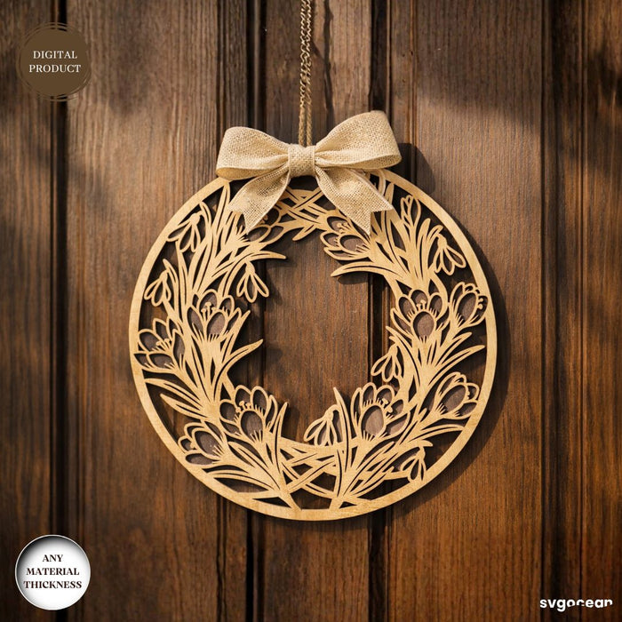 Floral Wreath Door Sign SVG Bundle - Svg Ocean