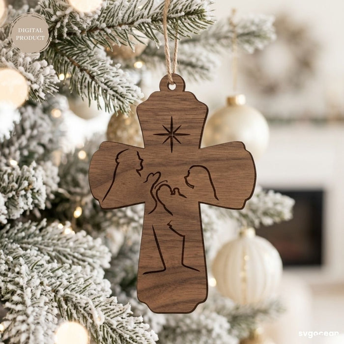 Nativity Cross Ornaments SVG Bundle