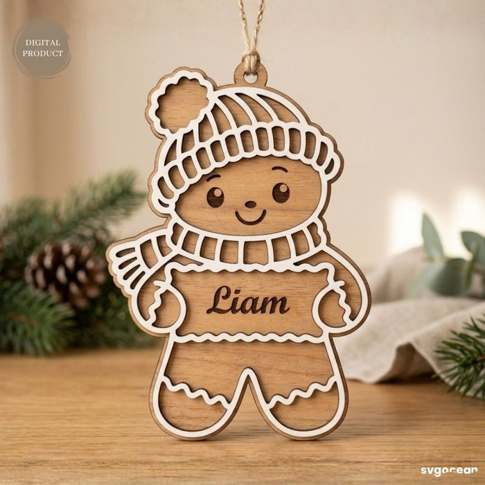 Personalized Gingerbread Ornament SVG Bundle - Svg Ocean