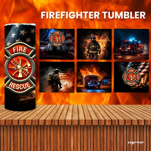 Firefighter Tumbler Wrap Sublimation - svgocean