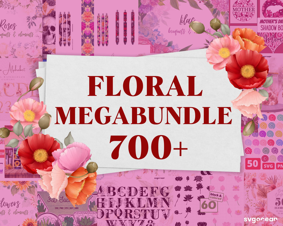 Floral SVG Megabundle vector for instant download - Svg Ocean — svgocean
