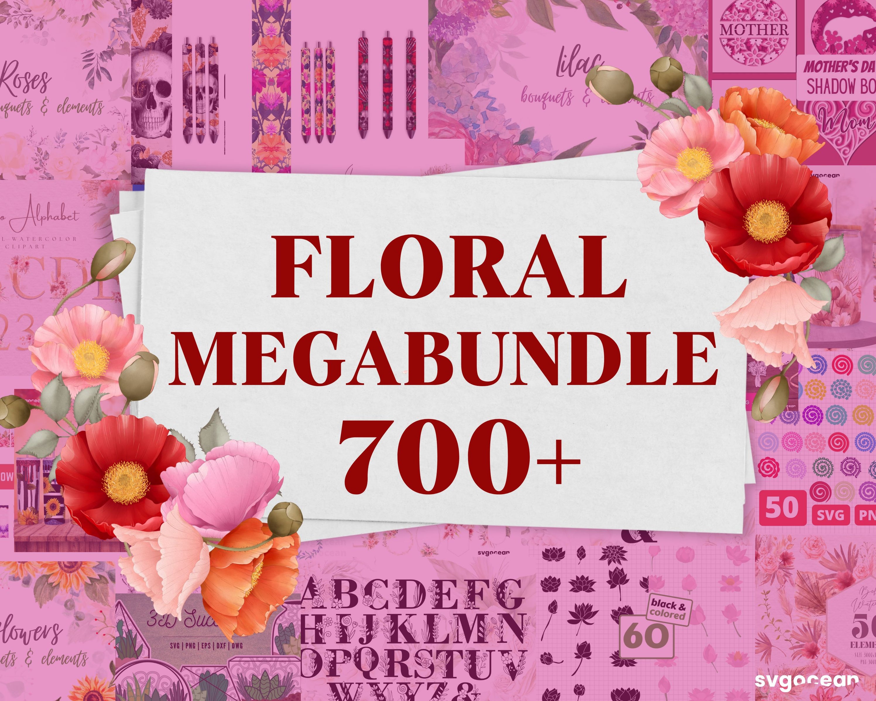 Floral SVG Megabundle vector for instant download - Svg Ocean — svgocean