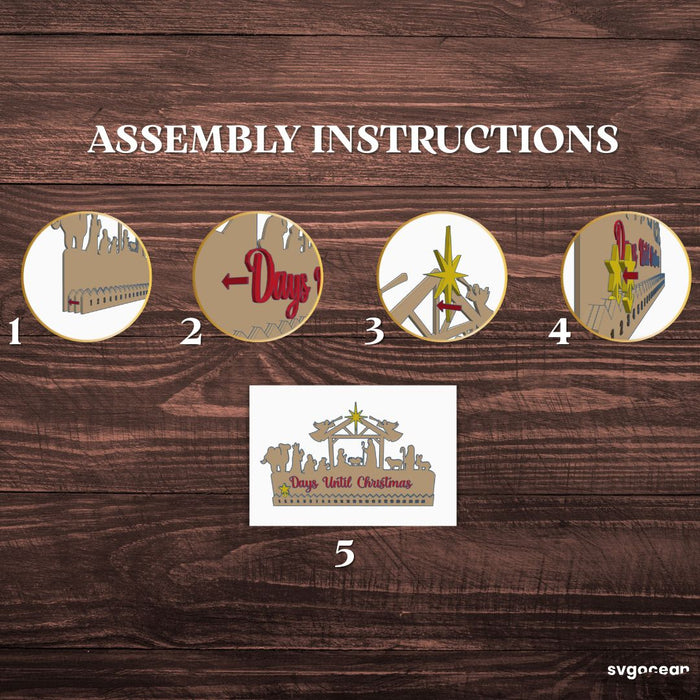 Christmas Nativity Countdown Laser Cut - Svg Ocean