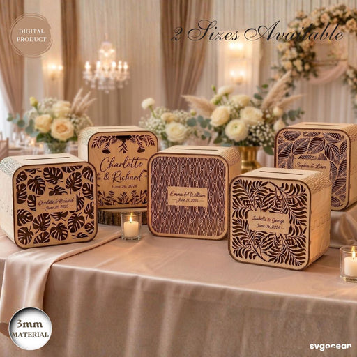 Wedding Card Box Laser Cut Bundle - Svg Ocean