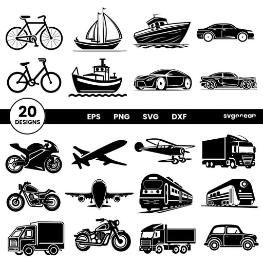 Vehicles SVG Bundle - Svg Ocean