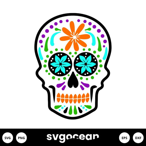 Sugar Skull, Svg Png Dxf Eps Digital Download - free svg files for cricut