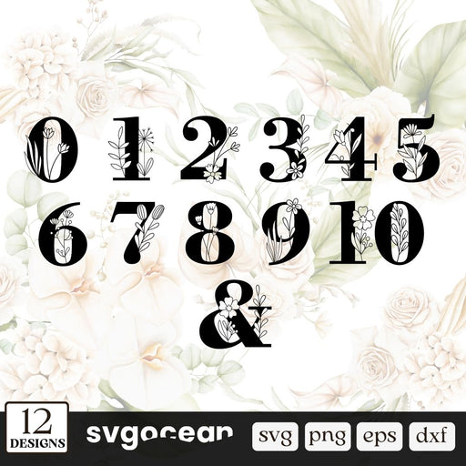 Floral Numbers SVG Bundle - Svg Ocean