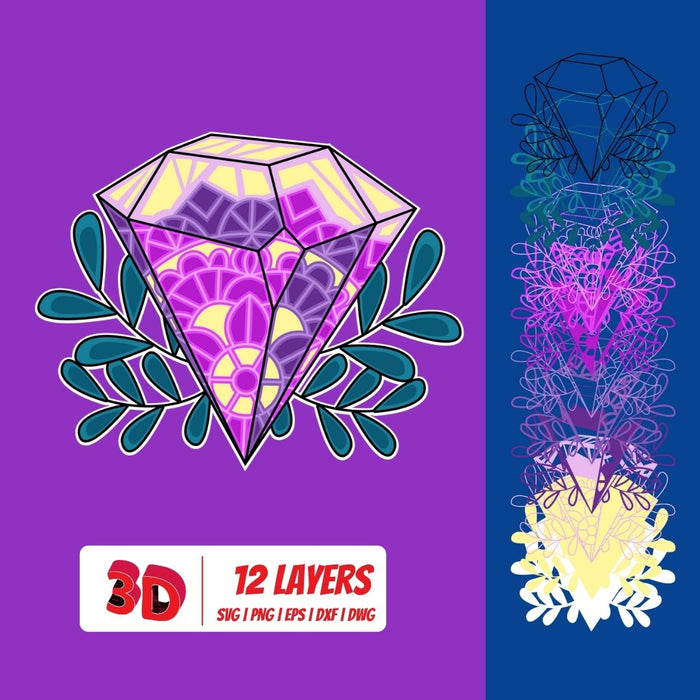 3D Gemstones SVG Bundle - Svg Ocean