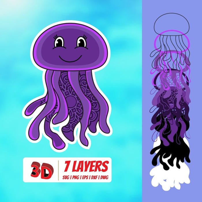 3D Jellyfish SVG