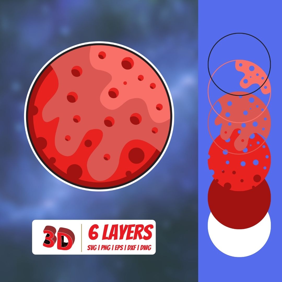 3D Mars SVG Cut File vector for instant download - Svg Ocean — svgocean