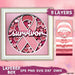 Breast Cancer Layered Shadowbox - Svg Ocean