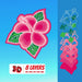 3D Hibiscus SVG Cut File