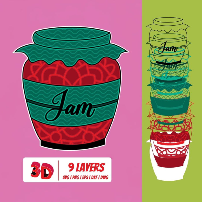 3D Jam SVG Cut File - Svg Ocean